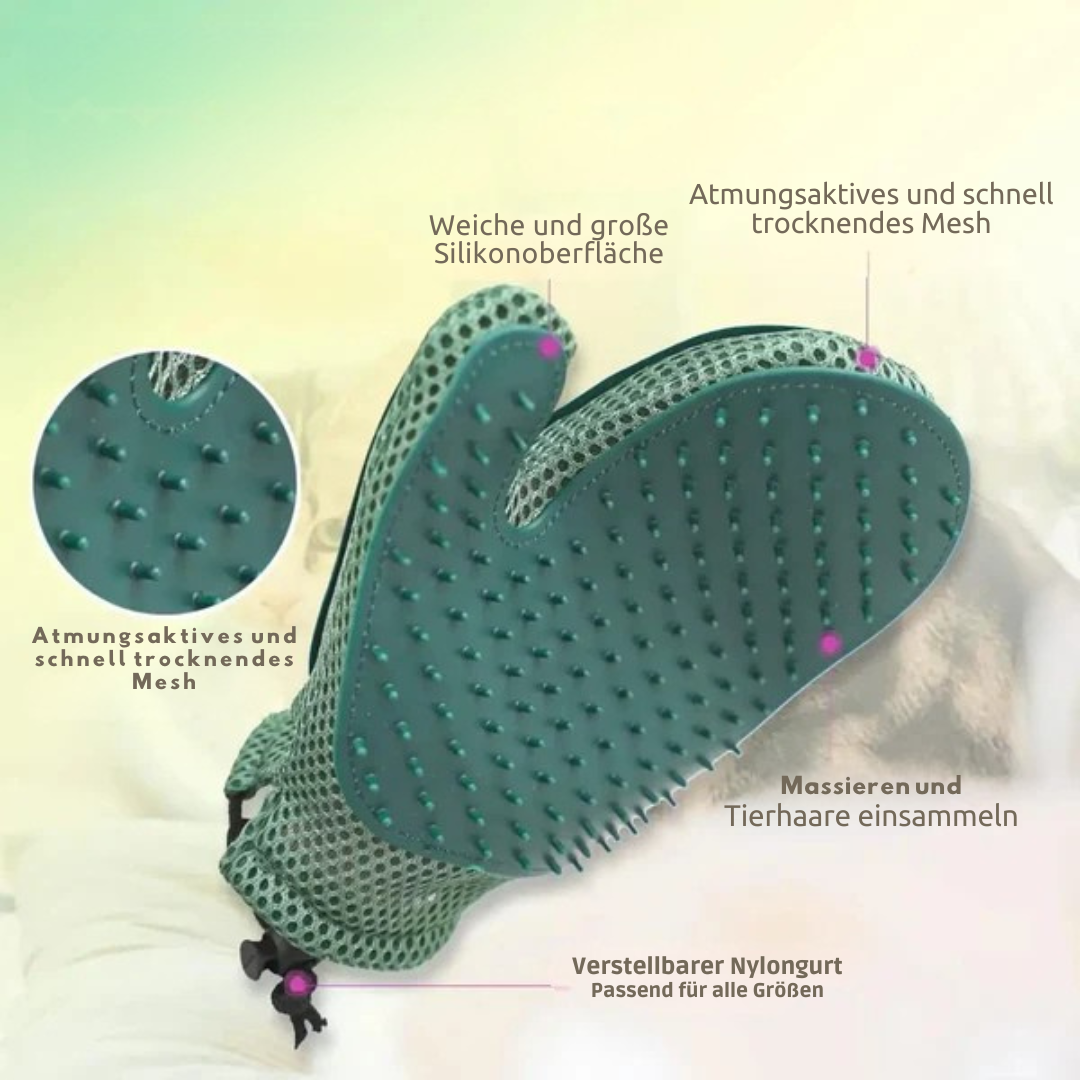 2-in-1 Fellpflege-Handschuh – Entfernt Haare & massiert sanft