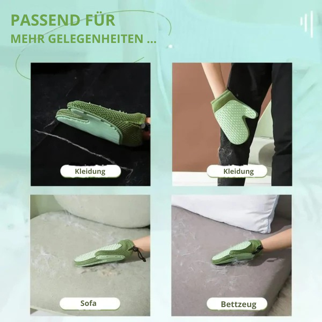 2-in-1 Fellpflege-Handschuh – Entfernt Haare & massiert sanft