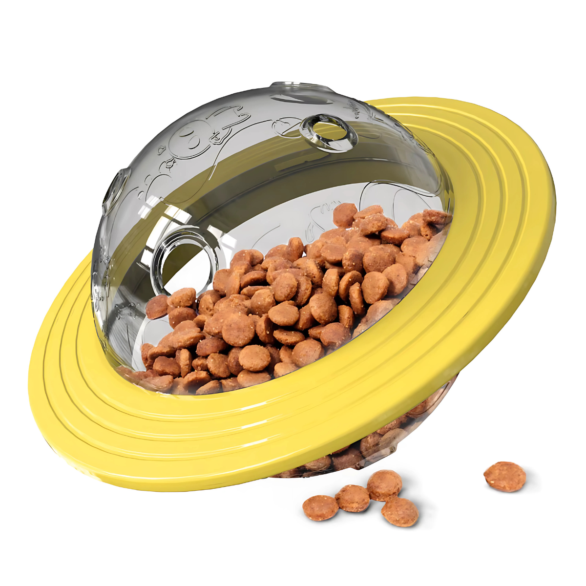 Interaktiver IQ-Leckerli-Ball für Hunde Gelbe fliegende Untertasse 💛