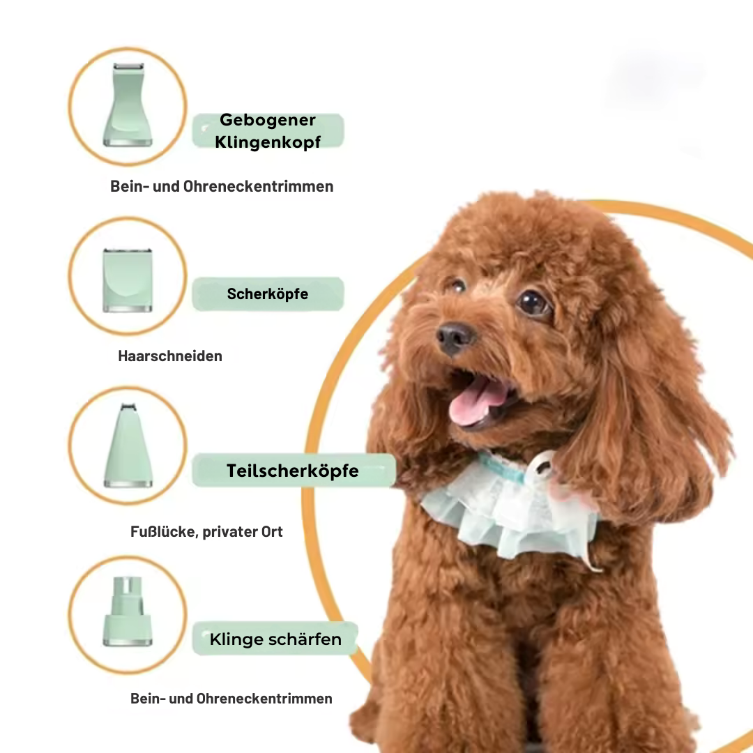 4‑in‑1 Tierpflege‑Trimmer – leise, wasserdicht & präzise