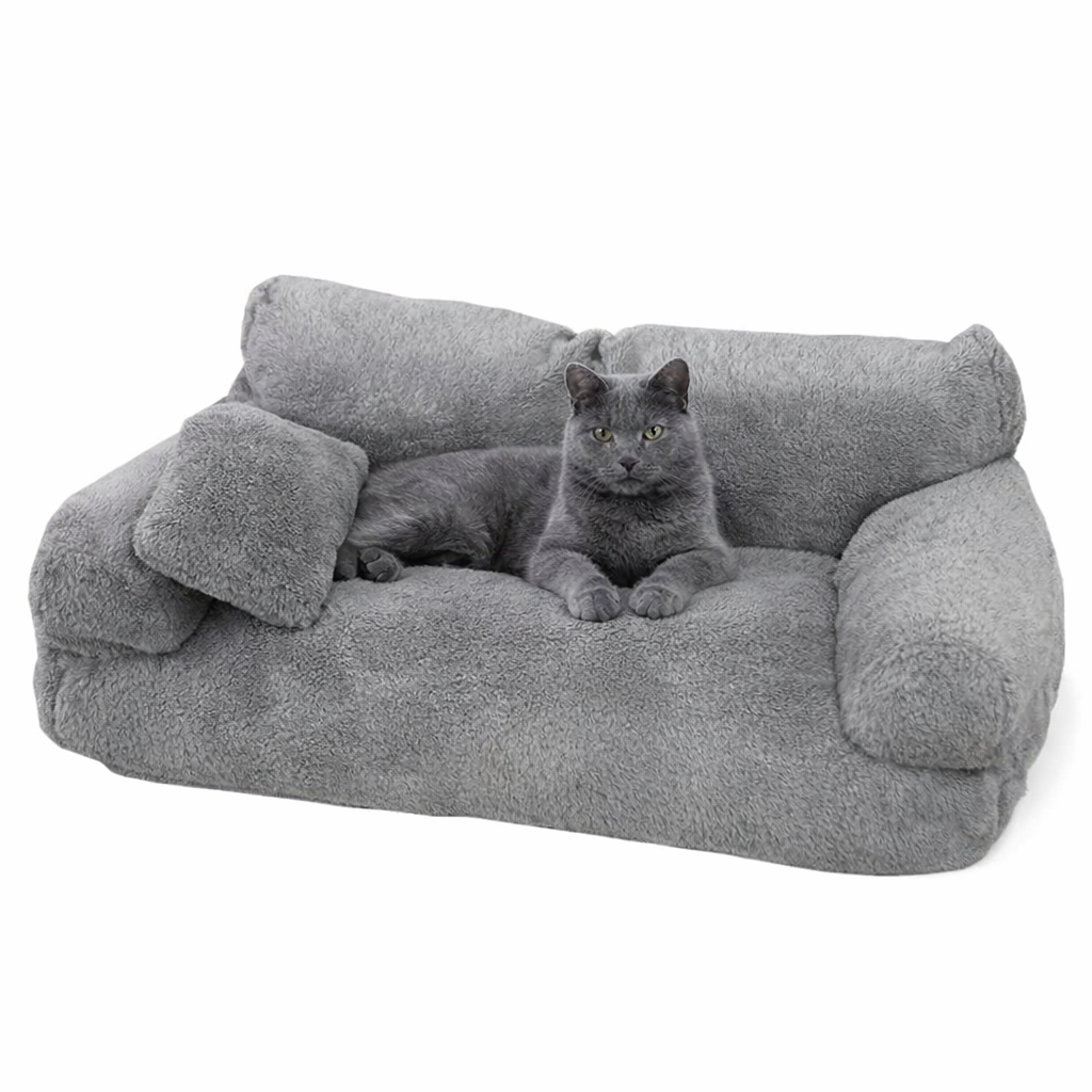 Weiches Haustiersofa für Hunde & Katzen Nebelgrau Elegant 🩶