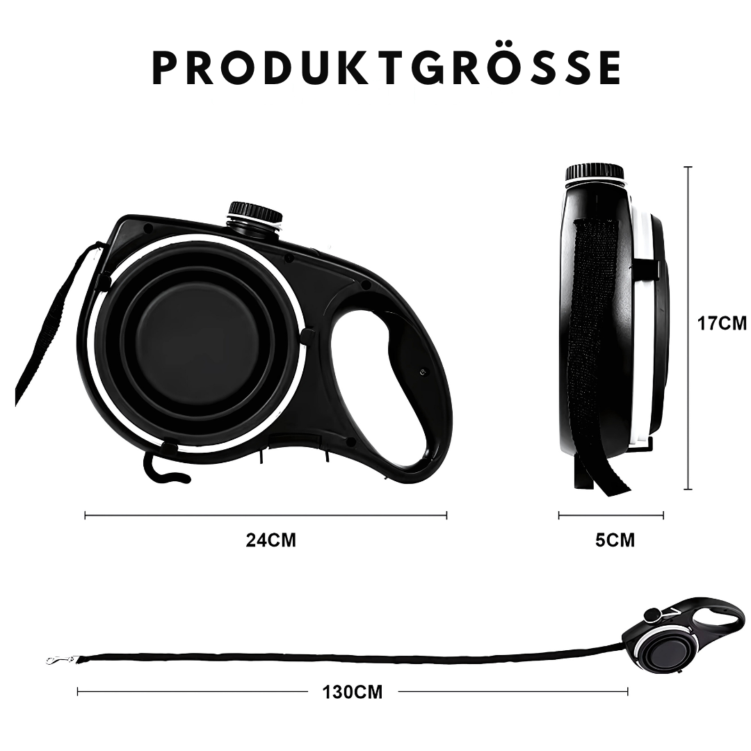 3 - 1 Hundeleine – Für die perfekte Gassirunde! - Fluffy Adventures Haustiershop Schwarz 🖤 Mein Shop Hundeleine mit Wasserinhalt und Becher 3 - 1 Hundeleine – Für die perfekte Gassirunde! Hundeleine mit Wasserinhalt und Becher Mein Shop Schwarz 🖤 Fluffy Adventures Haustiershop