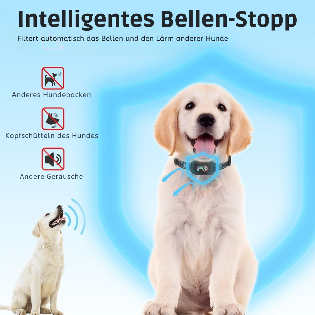 Anti-Bell Hundehalsband mit Display & 3 Modi – Für ruhige Nächte