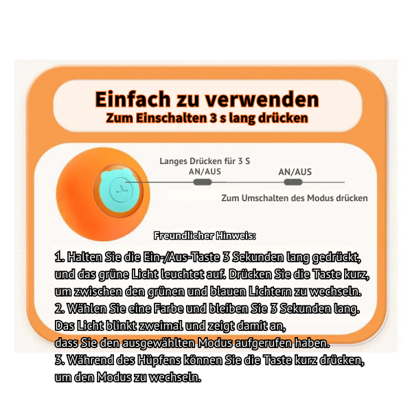 Interaktiver Silikon-Katzenspielball 🧡🩵 - Fluffy Adventures Haustiershop Orange🧡 aufladbar Mein Shop Gummispringball Interaktiver Silikon-Katzenspielball 🧡🩵 Gummispringball Mein Shop Orange🧡 aufladbar Fluffy Adventures Haustiershop
