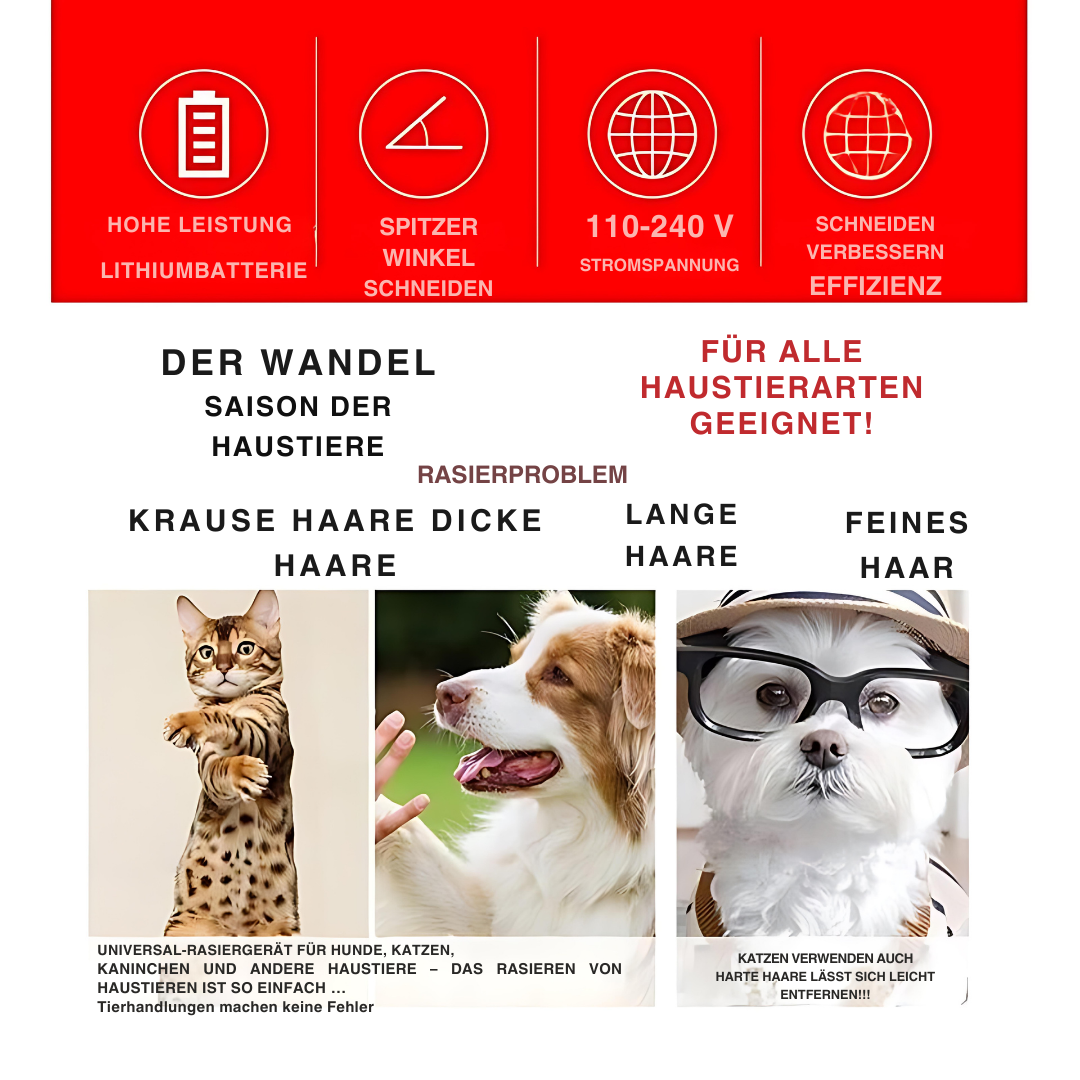Der Ultimative Pet Hair Trimmer für Hunde & Katzen - Fluffy Adventures Haustiershop Default Title Mein Shop Fellpflegerasierer Der Ultimative Pet Hair Trimmer für Hunde & Katzen Fellpflegerasierer Mein Shop Default Title Fluffy Adventures Haustiershop