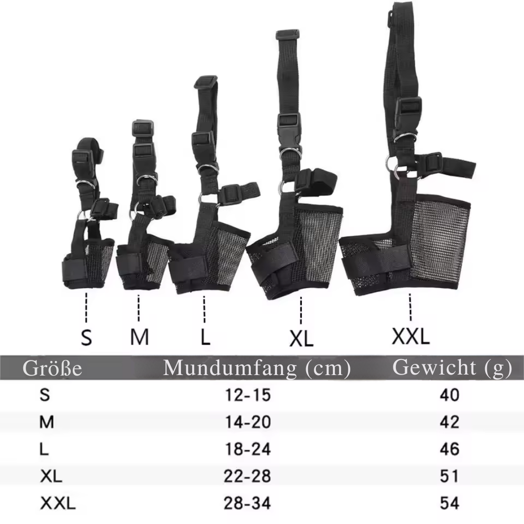 Hundemaulkorb mit Anti-Bell-Schutz – Verstellbar & Luftdurchlässig