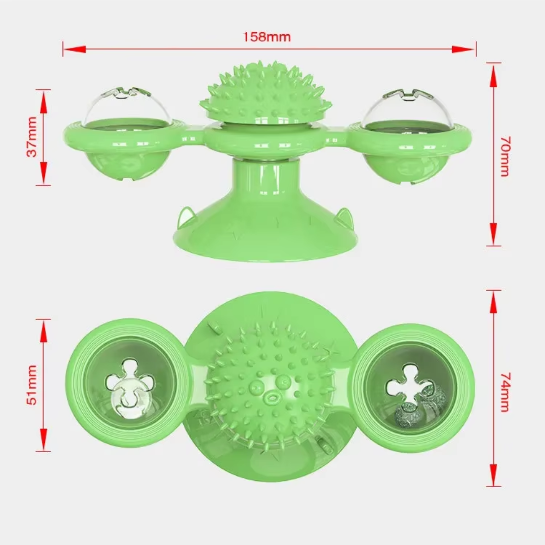 Interaktives Windmühlen-Katzenspielzeug - Spiel und Zahnpflege in Einem!