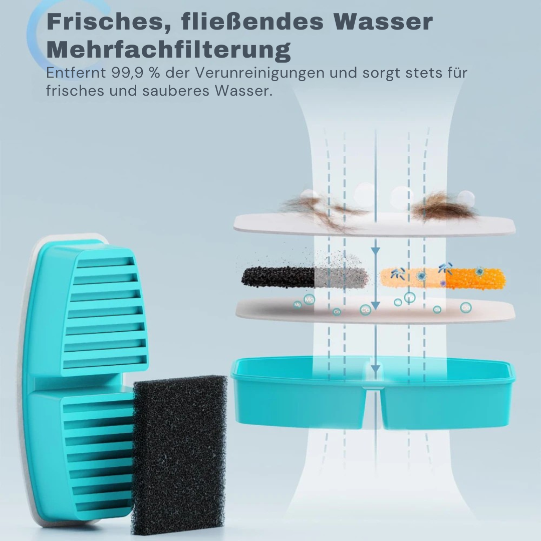 Kabelloser Edelstahl-Trinkbrunnen – 3,2 L, 45 Tage Akku, Flüsterleise ⭐