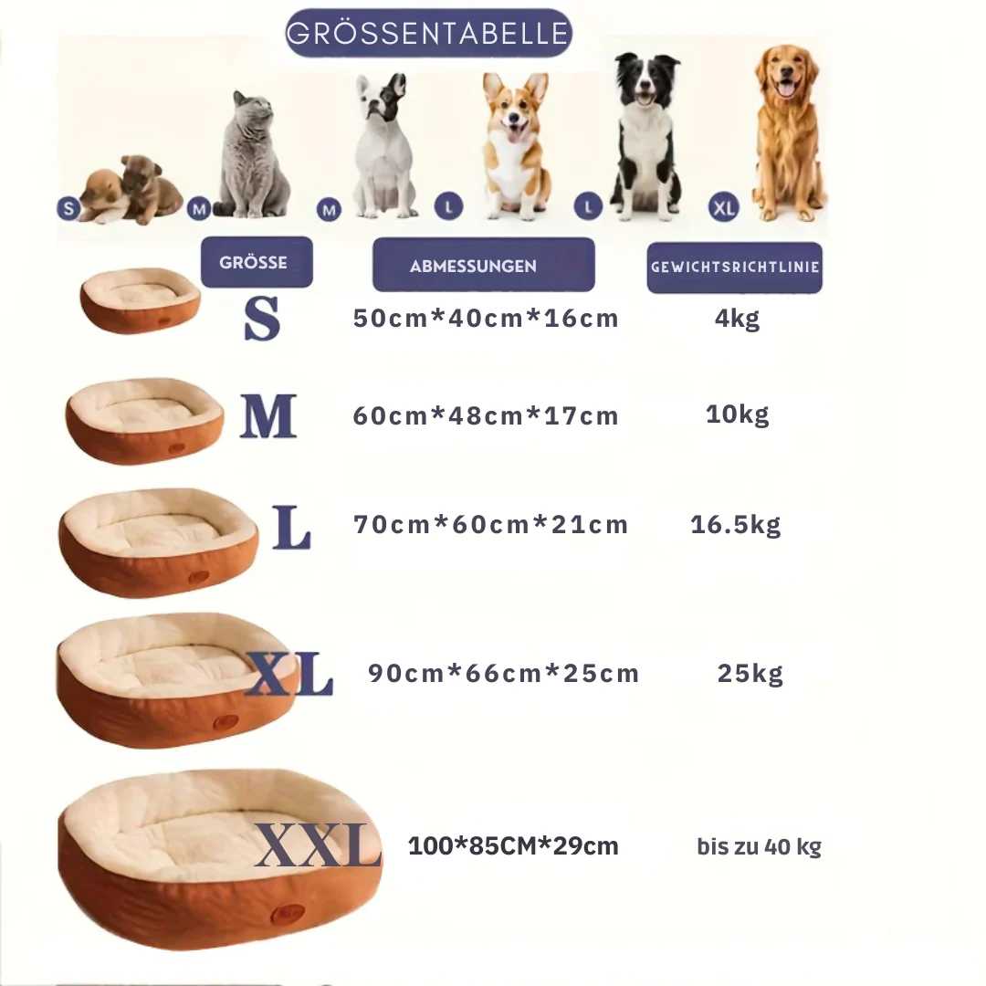 Ovales Plüsch-Hundebett für Hunde & Katzen – extra weich, waschbar & kratzfest