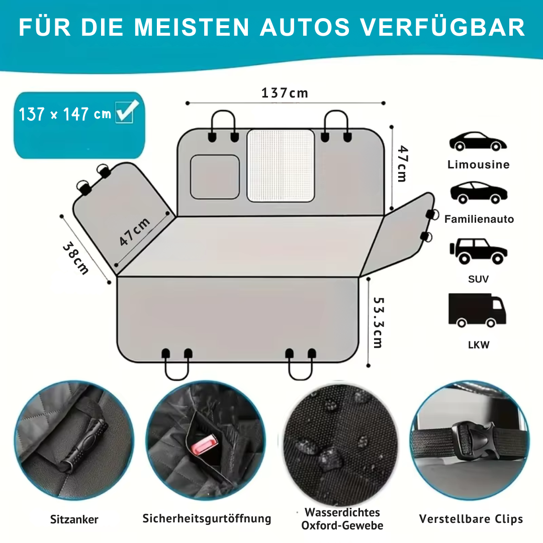 Premium-Hängematten-Sitzbezug für Haustiere – stressfreies Reisen!