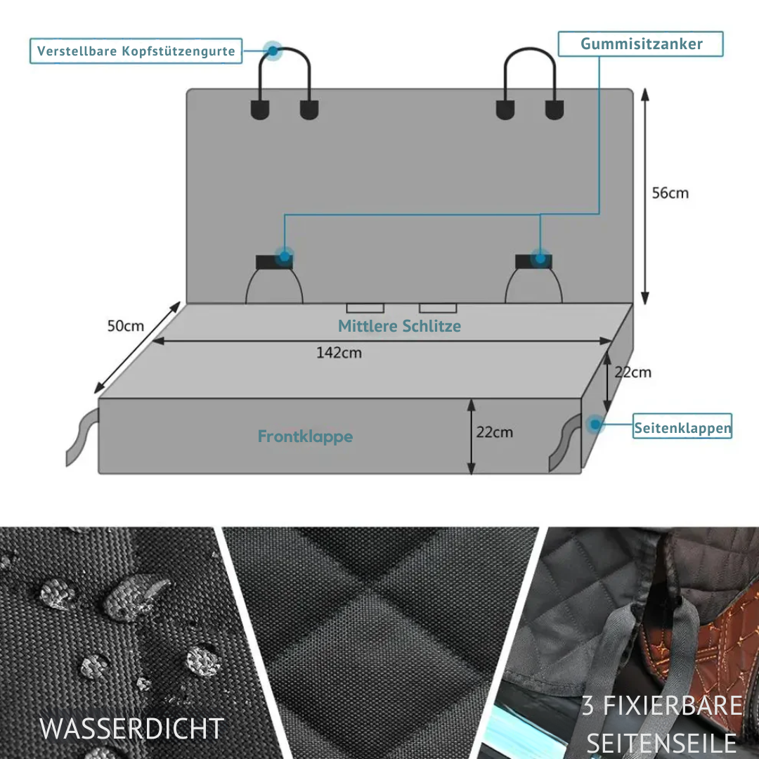 Premium Hunde Autositzbezug – 100% Wasserdicht & Kratzfest