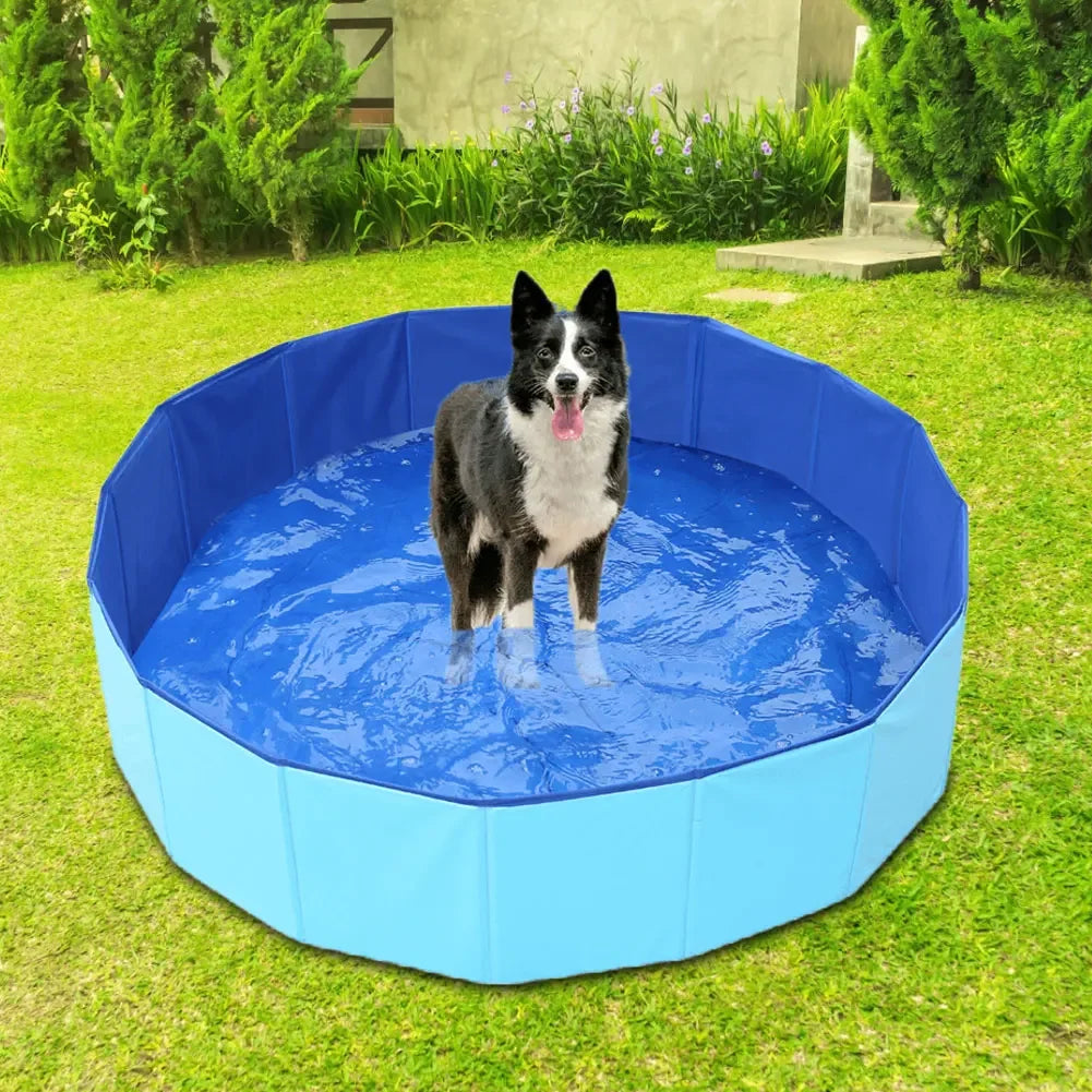 Faltbarer PVC Hundepool mit Abflussventil – Ideal für Sommer & Garten