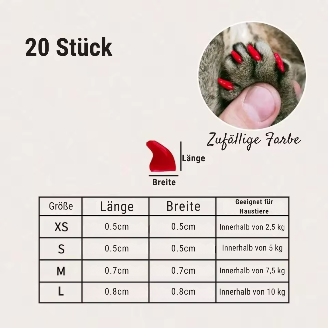 Weiche Katzenkrallenschutzhüllen – Farbig, sicher & leicht anzubringen