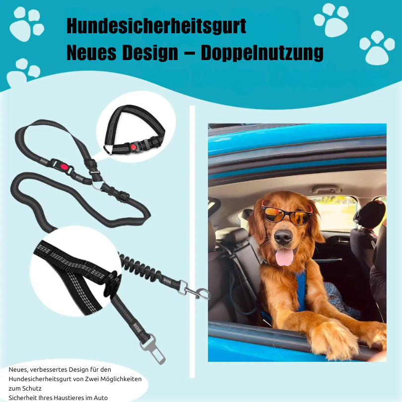 Zwei-Wege-Schutz-Sicherheitsgurt für Hunde im Auto