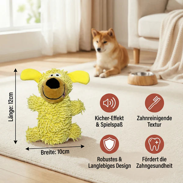 Plüsch Hundespielzeug mit Quietscher – robust & verspielt