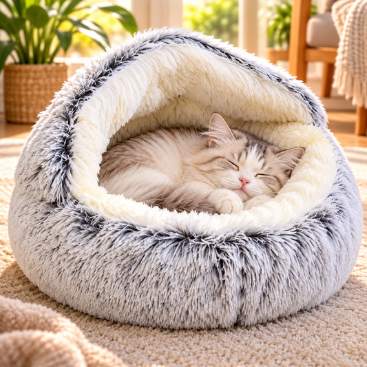 Katzenplüschbett