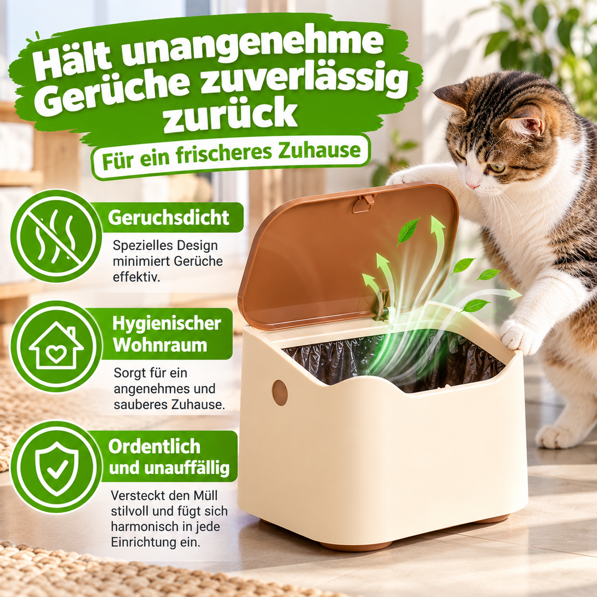 Katzenstreu-Mülleimer geruchsdicht & kompakt