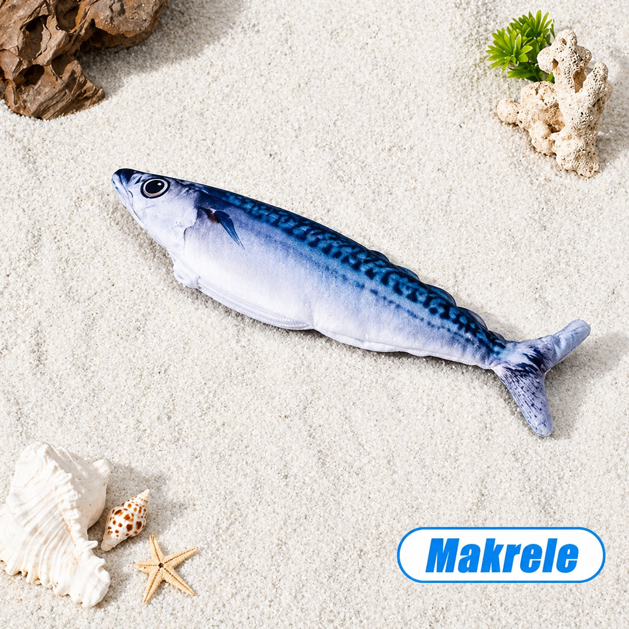 Realistisches Katzen Fischspielzeug mit Bewegun Makrele
