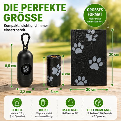 Reißfeste Hundekotbeutel mit Spender für jeden Spaziergang
