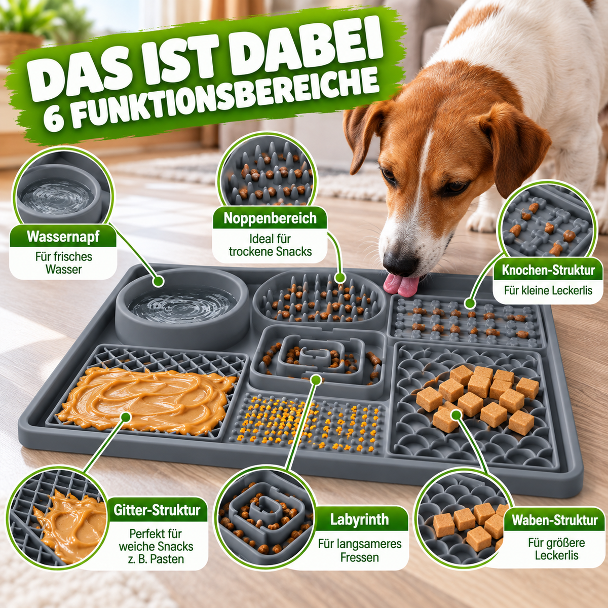 Beruhigende Silikon Schleckmatte für Hunde & Katzen