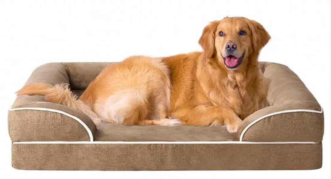 Waschbares Hundesofa mit Memory-Schaum und Wendekissen Braun