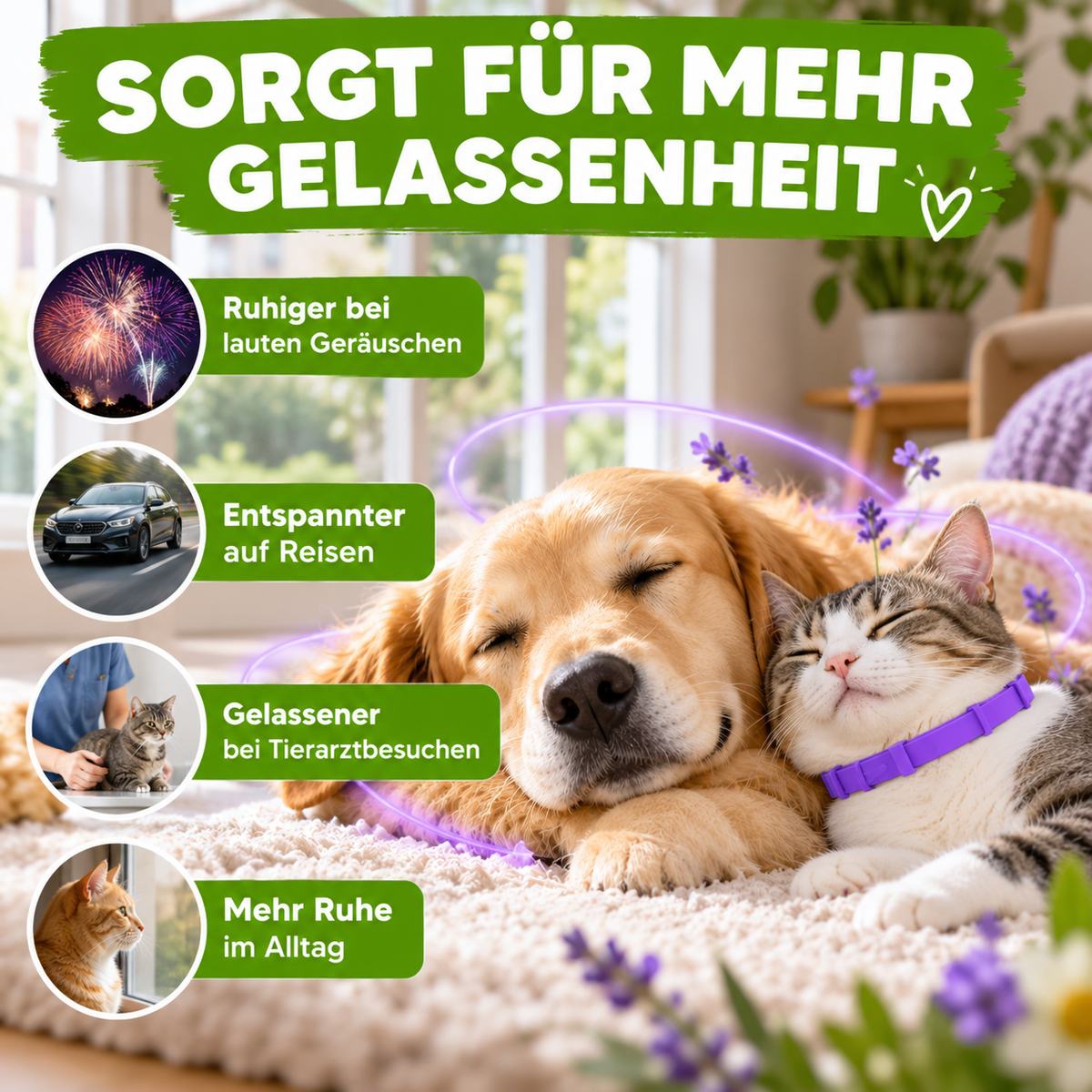 Pheromon-Beruhigungshalsband mit 60 Tagen Wirkung