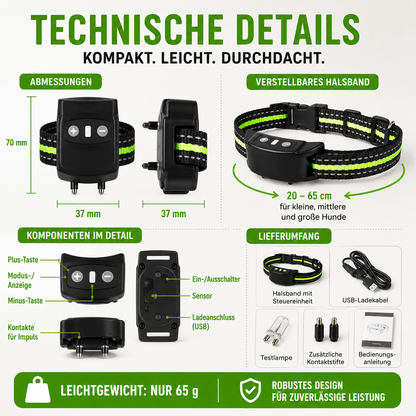 Automatisches Anti-Bell-Halsband mit Ton & Impuls