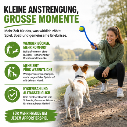 Freihändiger Ballwerfer für aktive Hunde