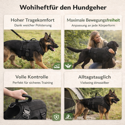 6 in 1 Komplettes Militär Hundegeschirr und Leinen-Set für Training und Spaziergänge