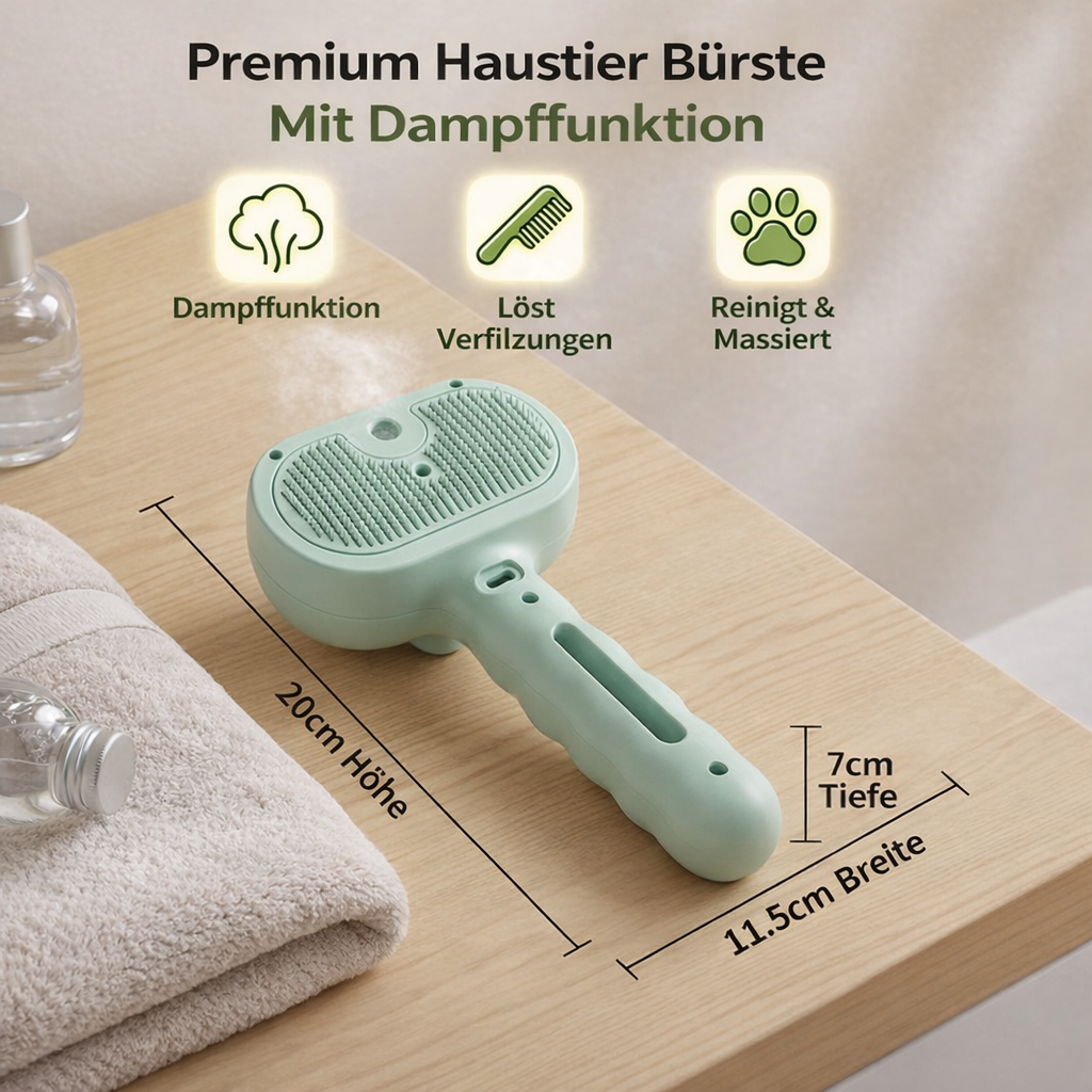 Premium Haustierbürste mit Dampffunktion
