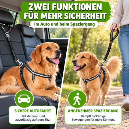 Reflektierendes 2-in-1 Hundegeschirr für Auto & Spaziergang