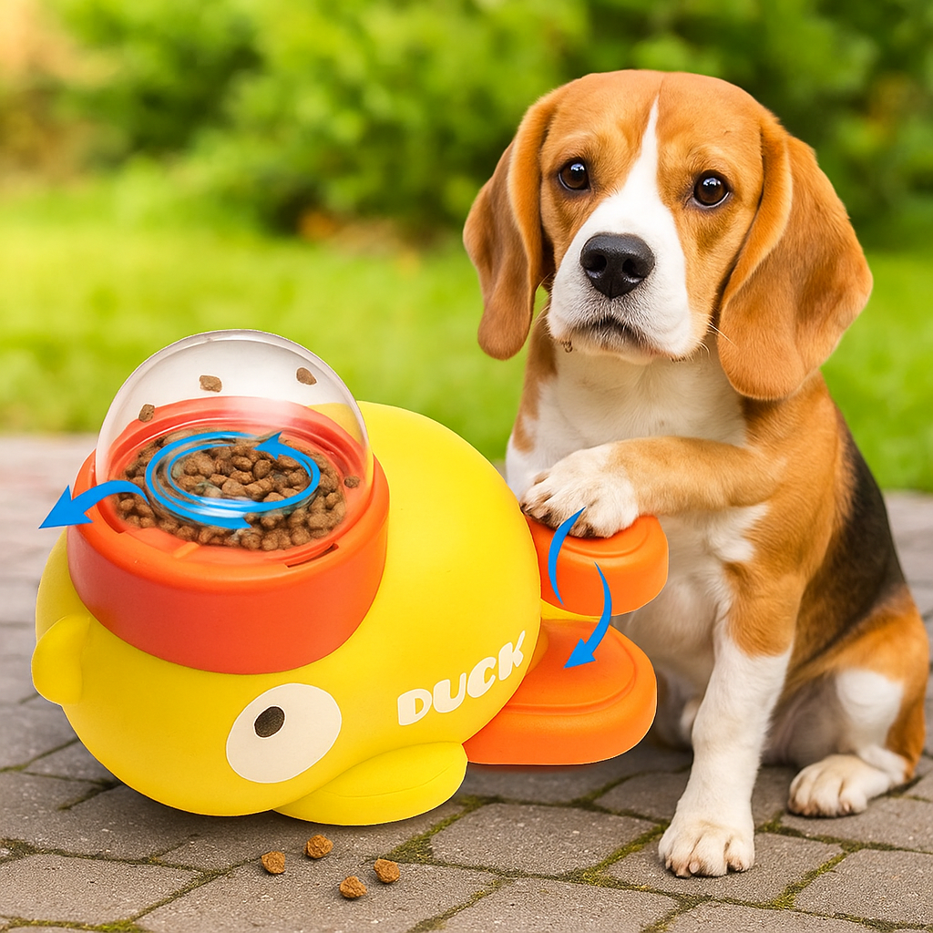 Interaktiver Futterspender in Form einer Ente für Hunde 🪿