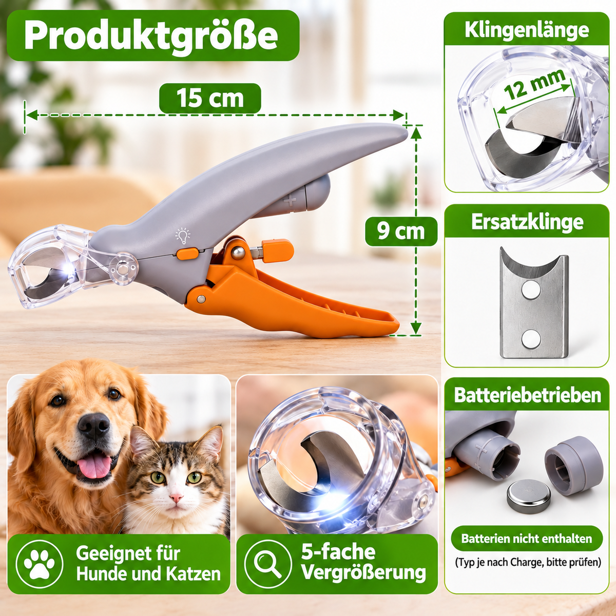 LED Krallenschere für Hunde & Katzen