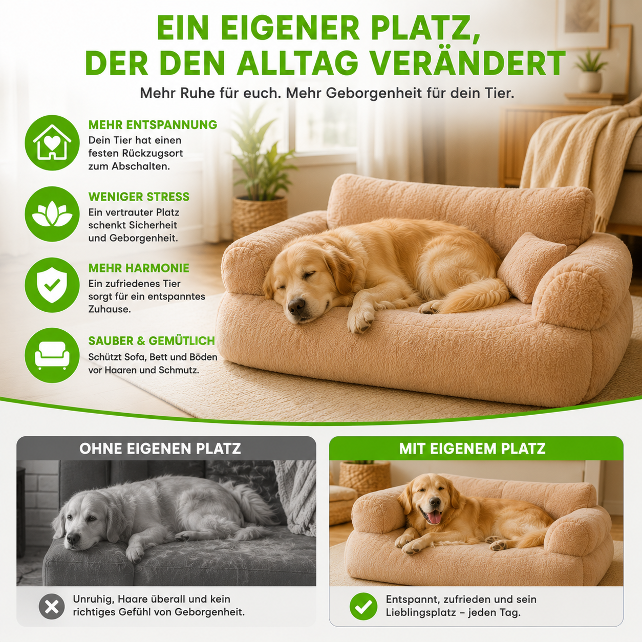 Weiches Haustiersofa für Hunde & Katzen
