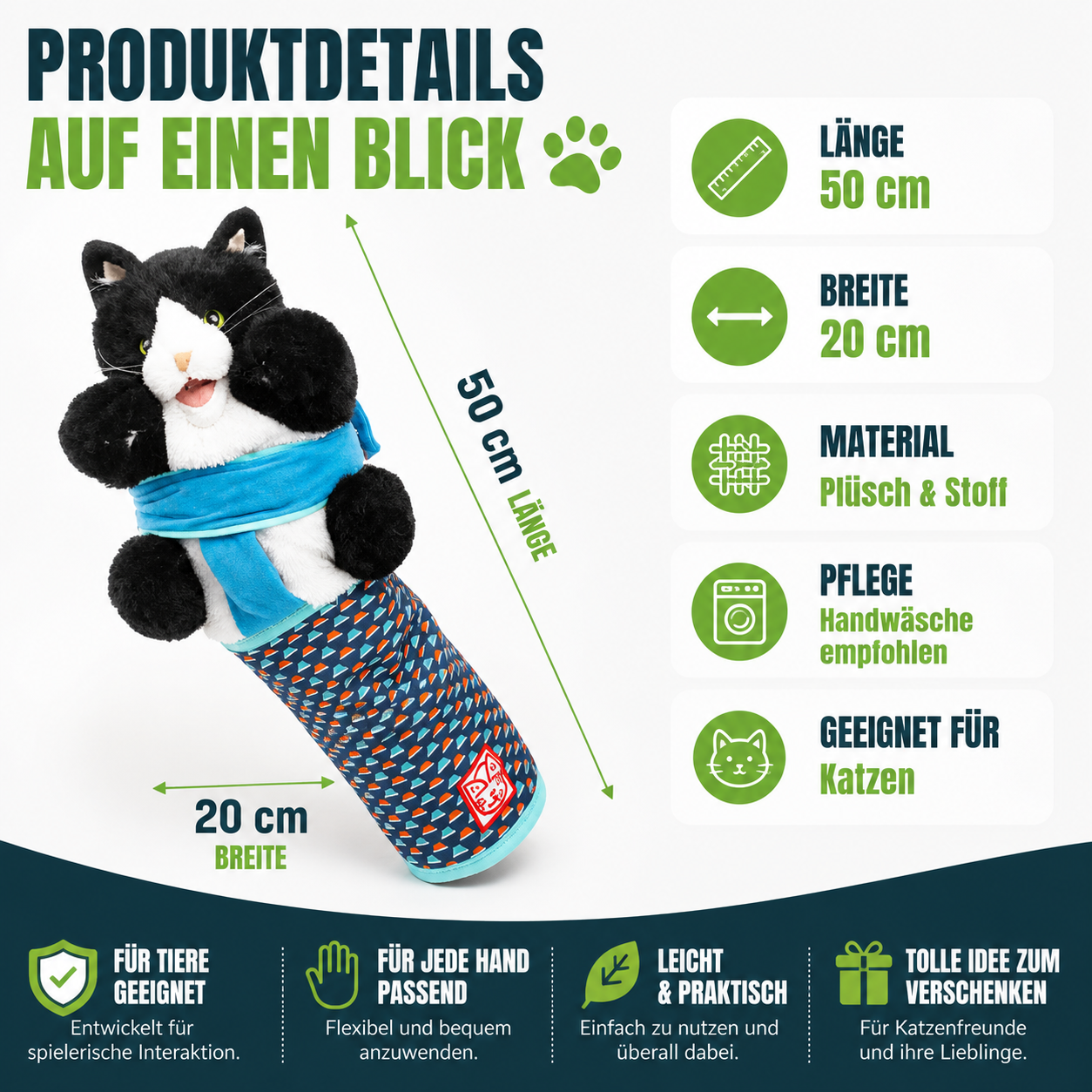 Interaktiver Katzen-Spielhandschuh