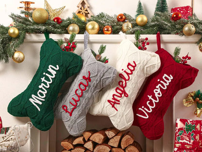 Personalisierter Hunde-Weihnachtsstrumpf mit Namen – festlich & hochwertig