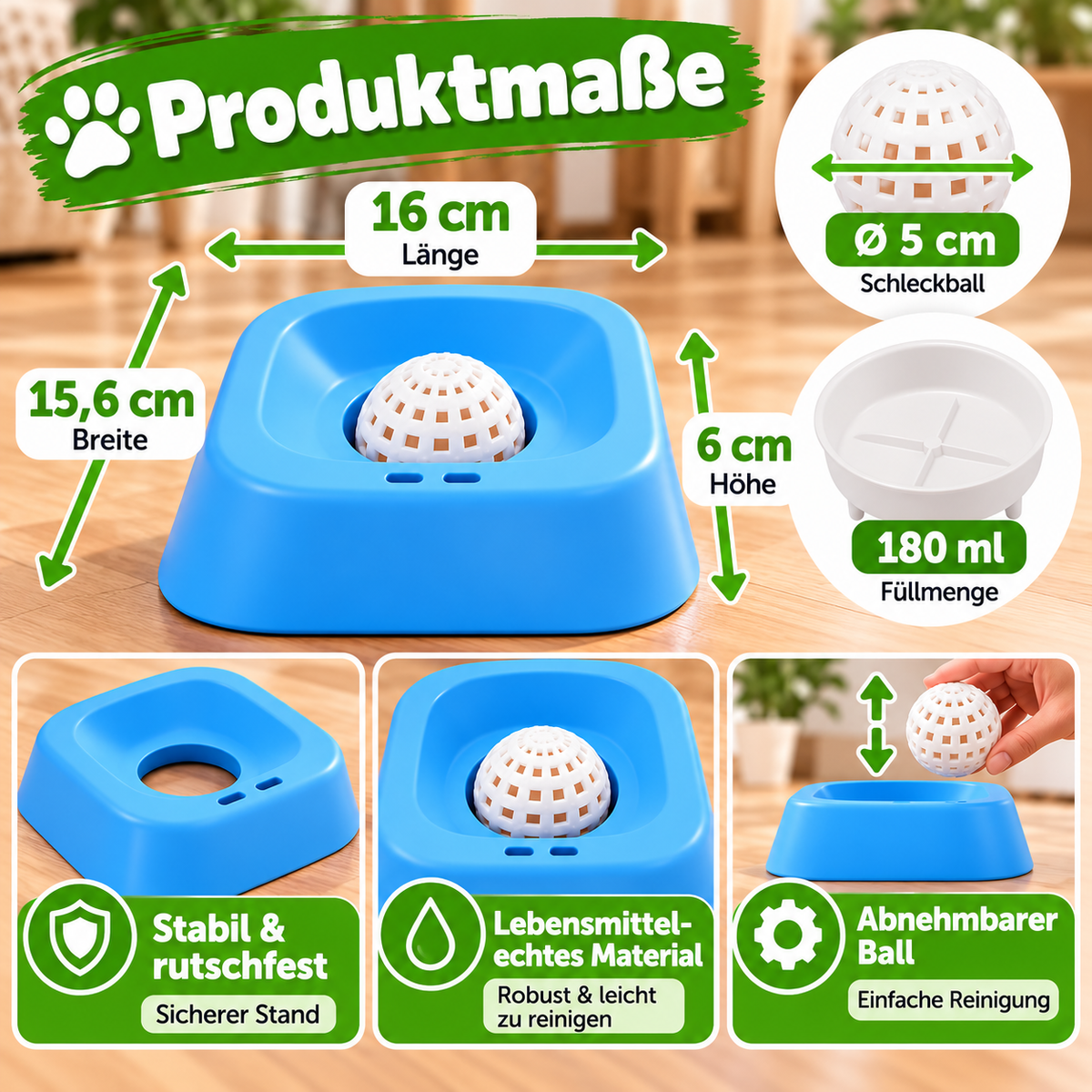 Schlecknapf für Hunde & Katzen mit Drehball