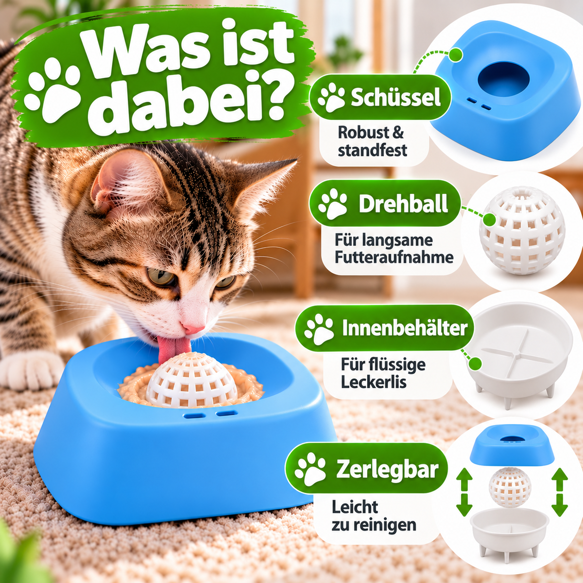 Schlecknapf für Hunde & Katzen mit Drehball