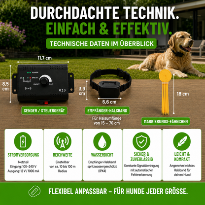 Elektronischer Hundezaun für Garten & Außenbereich wasserdicht