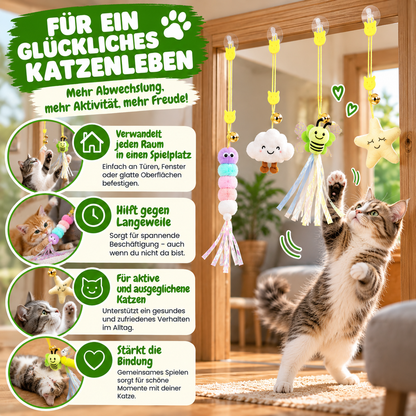 Hängendes Katzenspielzeug mit elastischem Seil