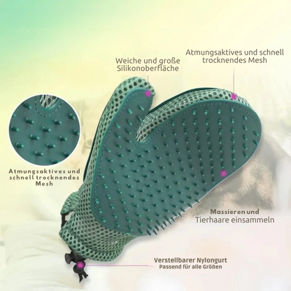 2-in-1 Fellpflege-Handschuh – Entfernt Haare & massiert sanft