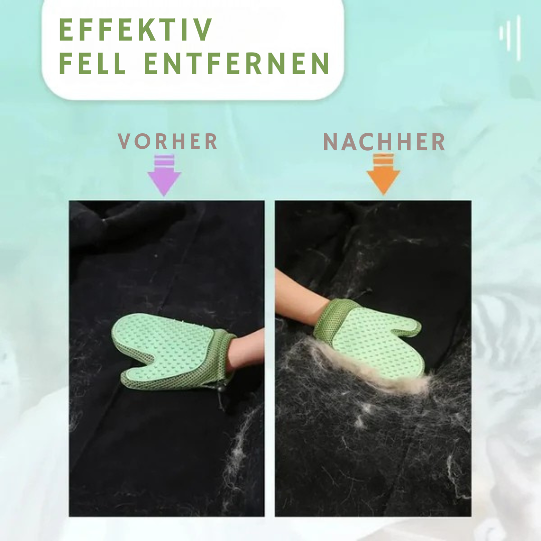 2-in-1 Fellpflege-Handschuh – Entfernt Haare & massiert sanft