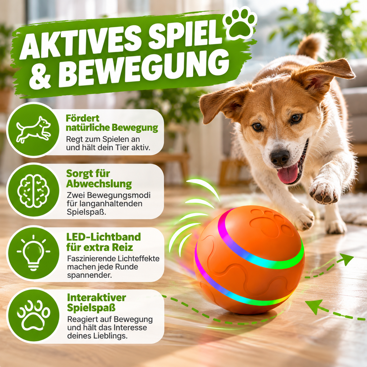 Interaktiver LED-Spielball mit Fernbedienung