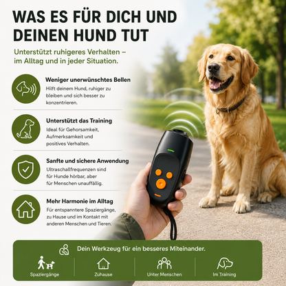 Ultraschall Hunde-Anti-Bell-Gerät mit LED-Licht & USB-Aufladung