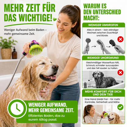 2-in-1 Massage- & Pflegedusche für Haustiere
