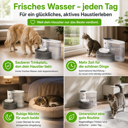 Kabelloser automatischer Wasserbrunnen für Hunde & Katzen