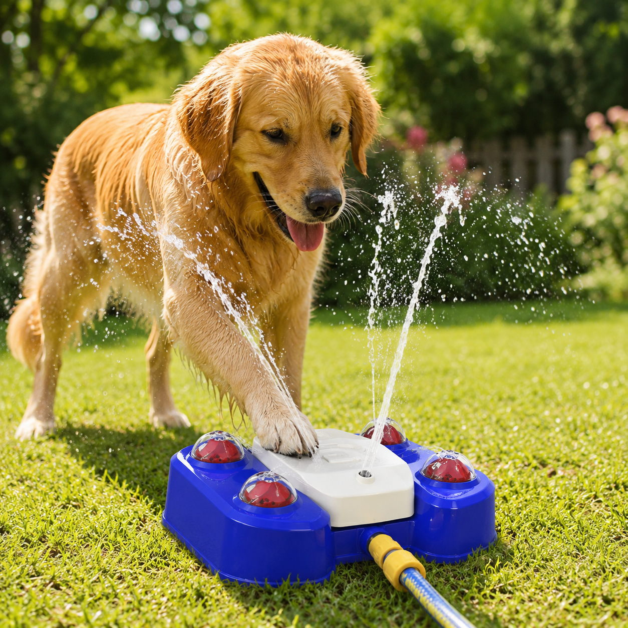 Multifunktionaler Hunde-Sprinkler mit Trinkbrunnen