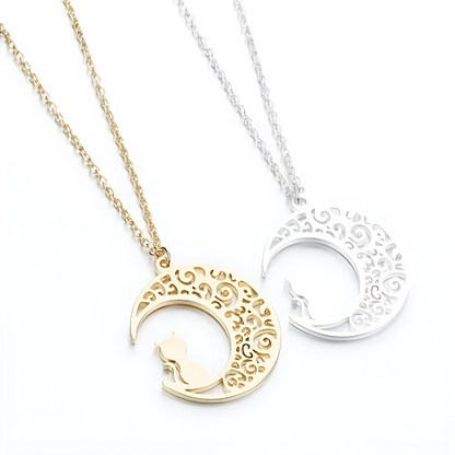 Halskette "Mondkatze" – Stilvoller Schmuck für jede Gelegenheit - Fluffy Adventures Haustiershop 375 Silber Mein Shop Damenschmuck Halskette "Mondkatze" – Stilvoller Schmuck für jede Gelegenheit Damenschmuck Mein Shop 375 Silber Fluffy Adventures Haustiershop