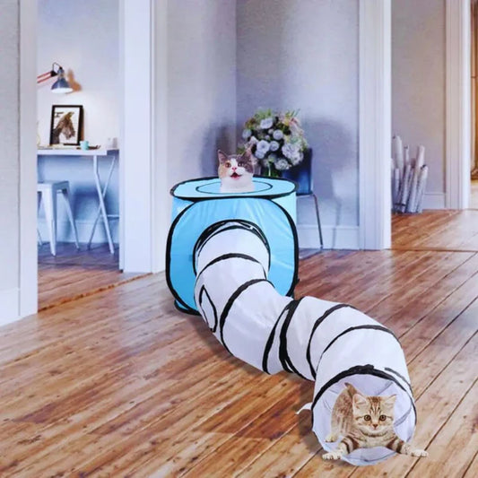 Interaktiver Katzentunnel mit Würfel-Versteck, faltbar 🐾