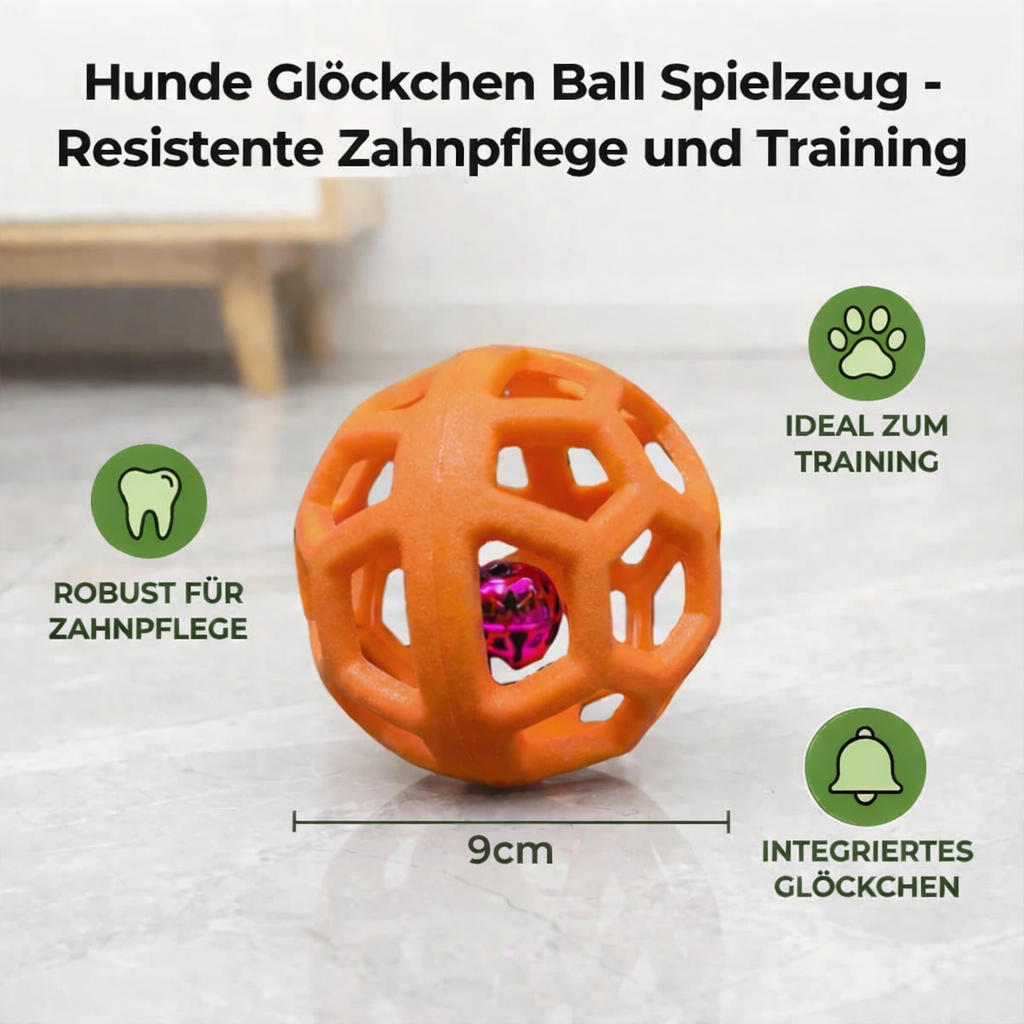Kauball aus Naturgummi mit Glocke